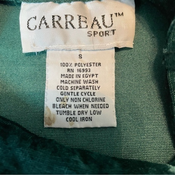 Vintage Cartesian Sport Green Velour Mock Neck Long Sleeve Dress Sz.S - Picture 10 of 10